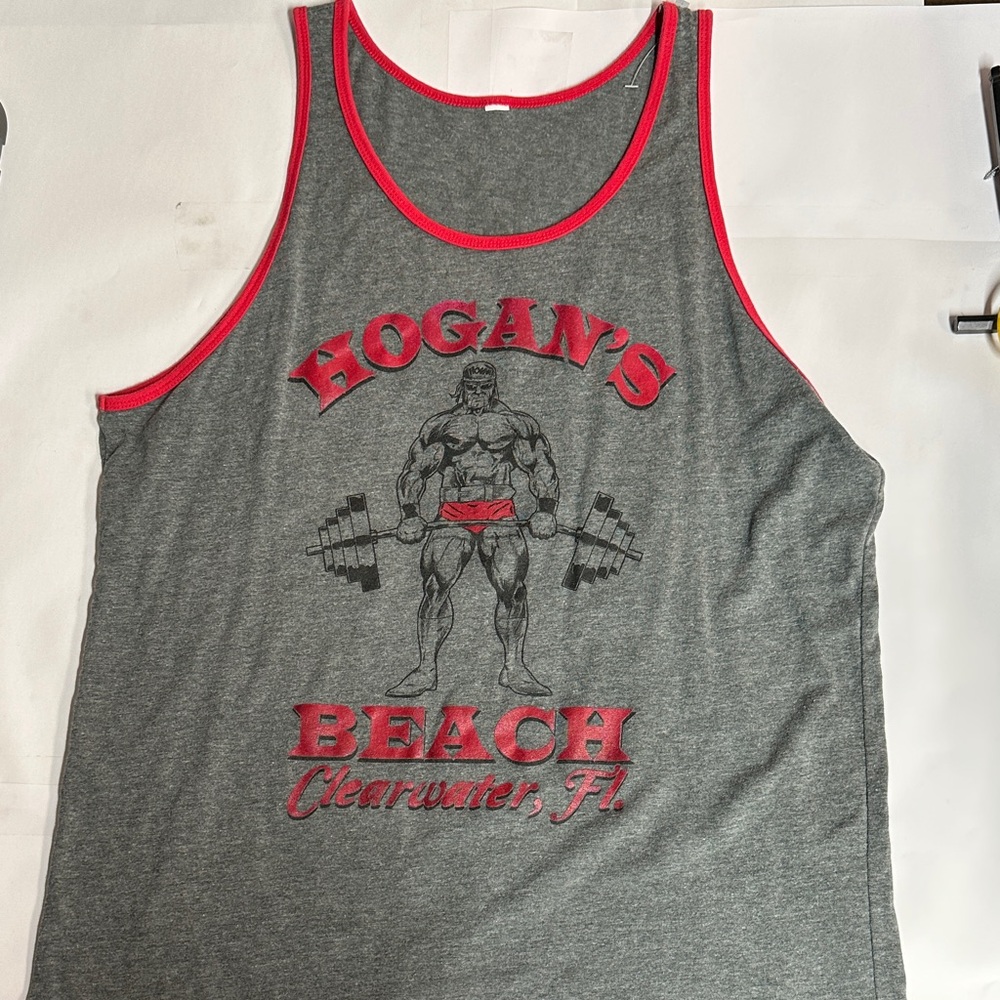 Hogan Gray and Red Tank Top Hogans Beach Clearwater FL GOOD CONDITION